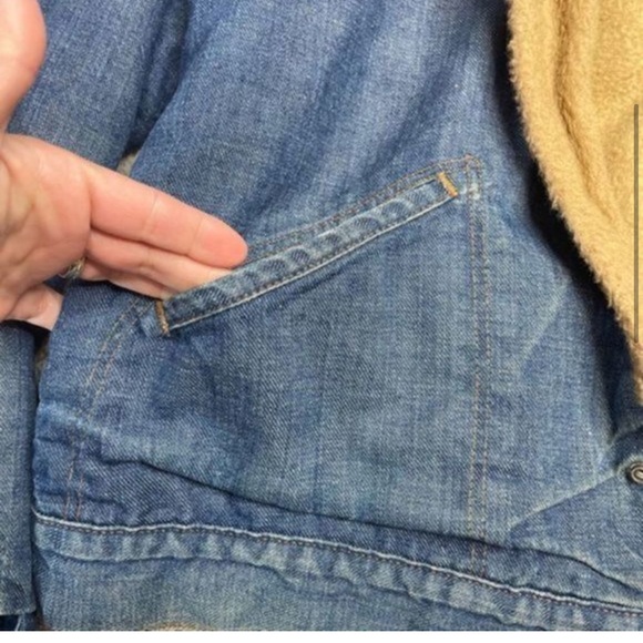 VINTAGE 1970 | Maverick Blue Bell Sherpa Denim Trucker Jacket Corduroy - Picture 12 of 15